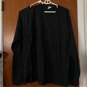 Bundle of 2 Jerzees size Large Long Sleeve Black Tees